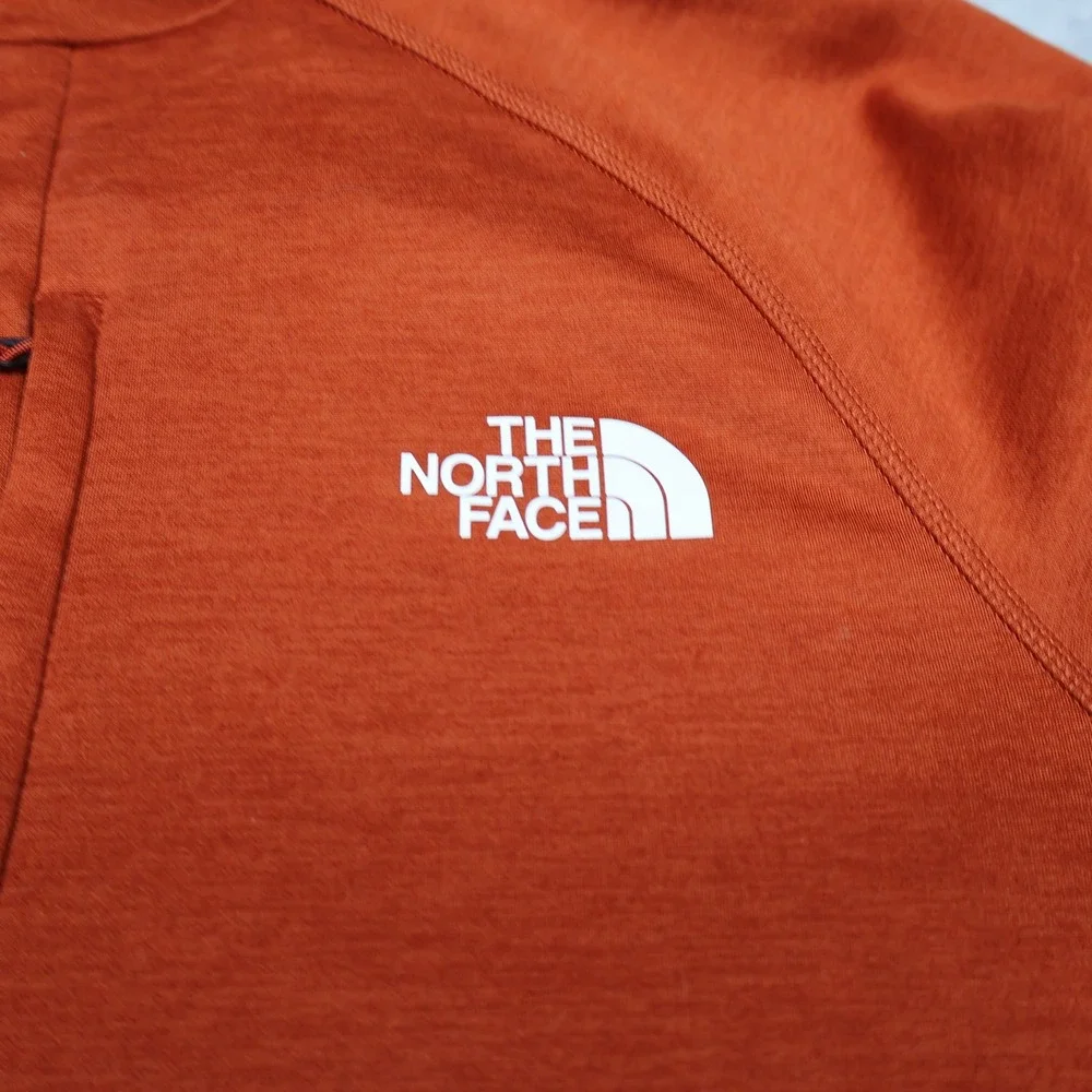 North Face Canyonlands Hoodie Mens Large Orange Fleece Full Zip Outdoor Gorpcore